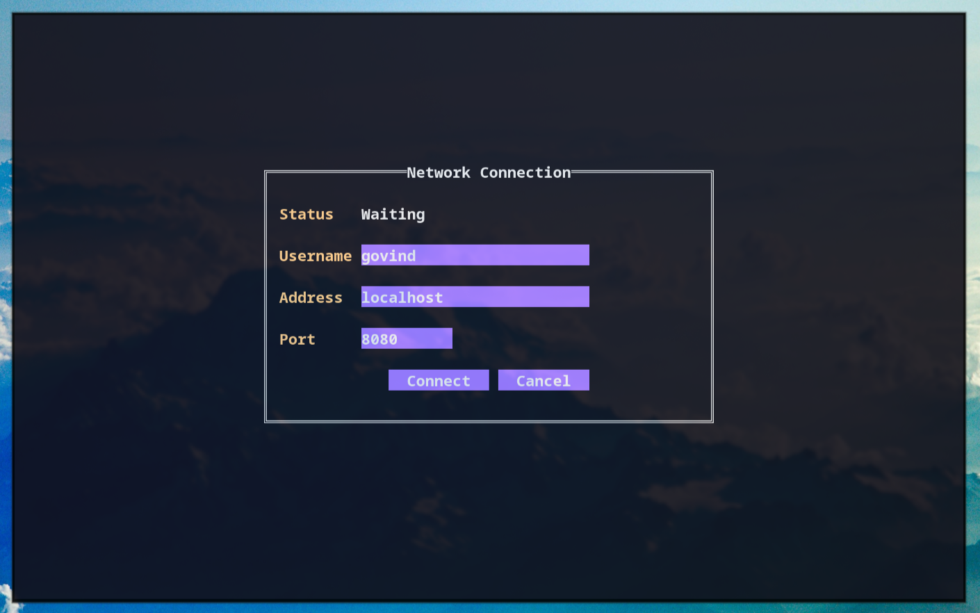 Connection screenshot